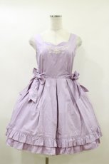 画像1: metamorphose / CLサイドリボンジャンパースカート F ラベンダー H-26-04-11-067-ME-OP-KB-ZH (1)