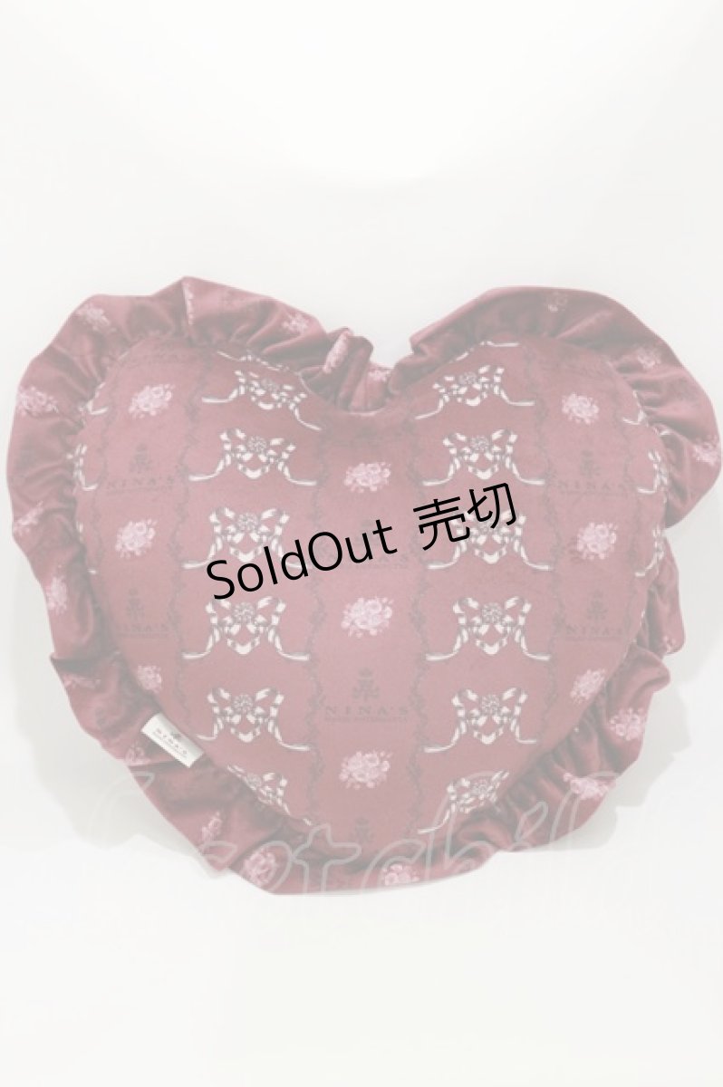 画像1: m petit by misako / NINA'S/クッション  ワイン H-26-04-11-010-LO-ZA-NS-ZH (1)