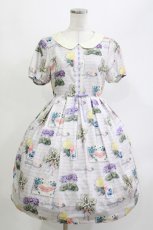 画像1: Leur Getter / Flower Card袖付ワンピース M グレー H-26-04-11-1001-LU-OP-KB-ZH (1)
