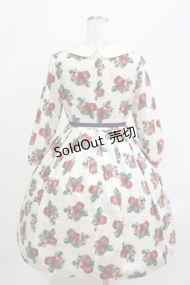 画像3: Leur Getter / Sweet Strawberry袖付きワンピース  オフ白 H-26-04-11-1003-LU-OP-KB-ZH (3)
