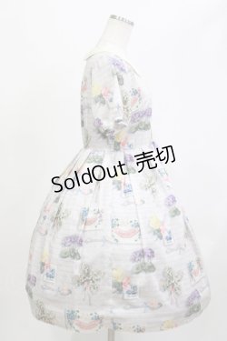 画像2: Leur Getter / Flower Card袖付ワンピース M グレー H-26-04-11-1001-LU-OP-KB-ZH