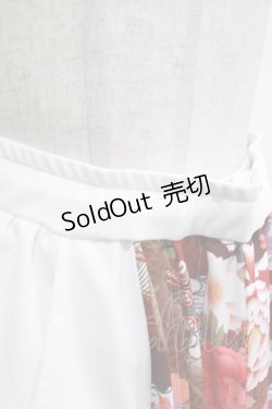 画像4: Qutie Frash / プリーツ切替袴スカート  ホワイト×レッド H-26-04-11-1008-QU-SK-KB-ZH