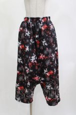 画像1: NieR Clothing / サルエルパンツ  和柄九尾/黒 H-26-04-11-1010-PU-PA-KB-ZH (1)