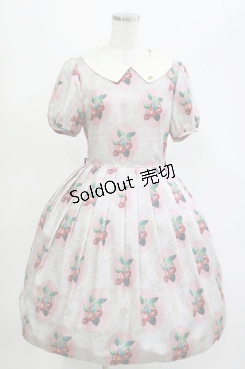画像1: Leur Getter / Cherry Lace袖付ワンピース M ピンク H-26-04-11-1002-LU-OP-KB-ZH (1)