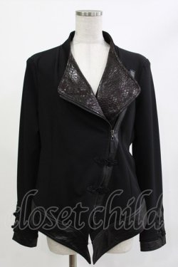 画像1: Qutie Frash / チャイナライダースジャケット L ブラック H-26-04-11-1014-QU-JA-KB-ZH