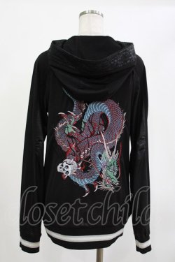 画像2: Qutie Frash / スカルドラゴンパーカー M ブラック H-26-04-11-1015-QU-TO-KB-ZH