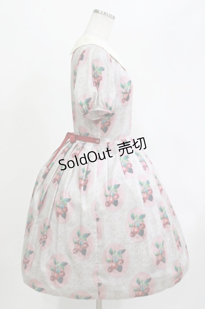 画像2: Leur Getter / Cherry Lace袖付ワンピース M ピンク H-26-04-11-1002-LU-OP-KB-ZH (2)