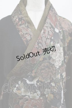 画像4: Qutie Frash / アシメ着物カーデ  ブラック×ブラウン×グリーン H-26-04-11-1017-QU-TO-KB-ZH