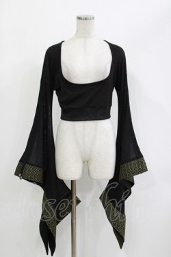 画像1: Qutie Frash / 着物袖ショートトップス  ブラック H-26-04-11-1018-QU-TO-KB-ZH