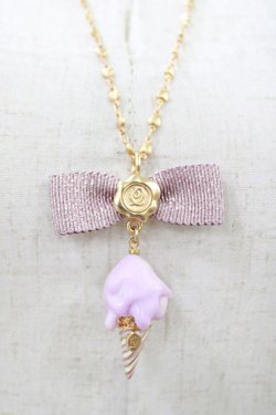 画像1: Q-pot. / メルティージェラートリボンネックレス  マーブル・ブルーベリー H-26-04-11-1022-QP-AC-KB-ZH