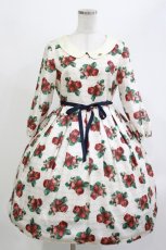 画像1: Leur Getter / Sweet Strawberry袖付きワンピース  オフ白 H-26-04-11-1003-LU-OP-KB-ZH (1)
