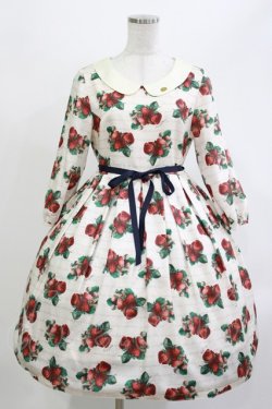 画像1: Leur Getter / Sweet Strawberry袖付きワンピース  オフ白 H-26-04-11-1003-LU-OP-KB-ZH