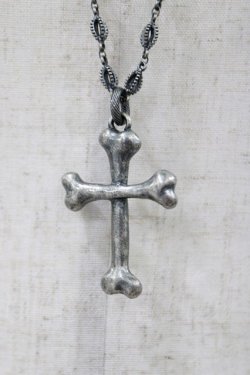 画像1: Q-pot. / ボーンクロスロザリオネックレス  シルバー H-26-04-11-1025-QP-AC-KB-ZH