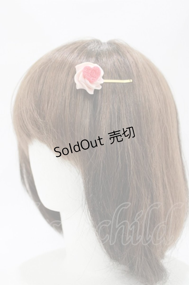 画像1: Q-pot. / ラブハートホイップクリームヘアピン  ピンク H-26-04-11-1028-QP-AC-KB-ZH (1)