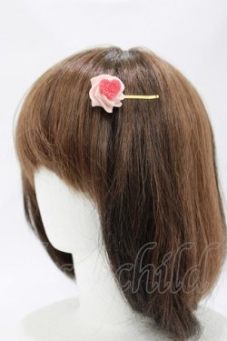 画像1: Q-pot. / ラブハートホイップクリームヘアピン  ピンク H-26-04-11-1028-QP-AC-KB-ZH