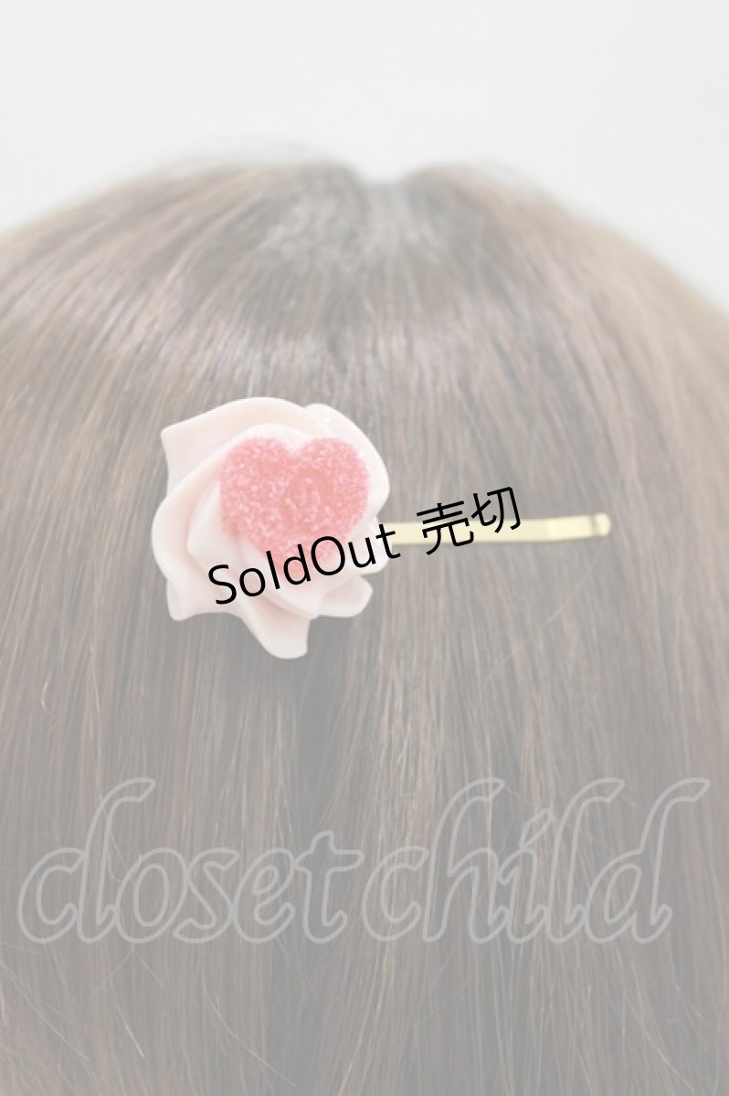 画像2: Q-pot. / ラブハートホイップクリームヘアピン  ピンク H-26-04-11-1028-QP-AC-KB-ZH (2)