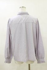 画像2: axes femme / バラブーケ刺繍リボンブラウス L ラベンダー/ネイビー H-26-04-11-014-AX-BL-NS-ZH (2)
