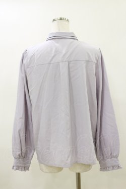 画像2: axes femme / バラブーケ刺繍リボンブラウス L ラベンダー/ネイビー H-26-04-11-014-AX-BL-NS-ZH