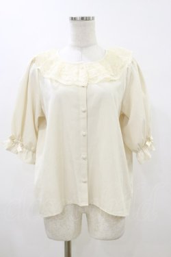 画像1: m petit by misako / MSKデシンレースエリブラウス M アイボリー H-26-04-11-016-LO-BL-NS-ZH