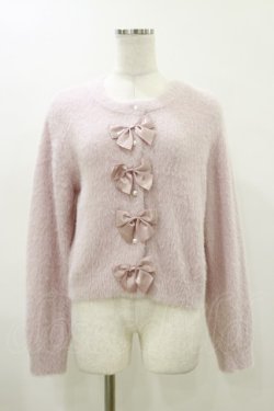画像1: m petit by misako / NINA'Sコラボリボンニットカーディガン M ピンク H-26-04-11-020-LO-TO-NS-ZH