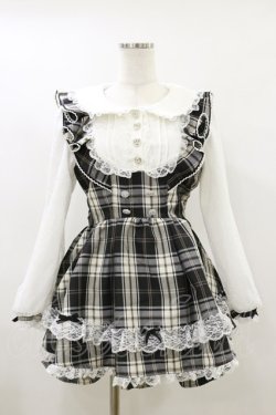 画像1: NOEMIE / メニーリボンラッフルフリルヨークセットアップ M ブラック/チェック H-26-04-11-022-LO-OP-NS-ZH
