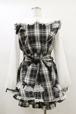 画像2: NOEMIE / メニーリボンラッフルフリルヨークセットアップ M ブラック/チェック H-26-04-11-022-LO-OP-NS-ZH