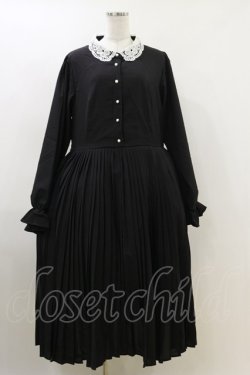 画像1: m petit by misako / AM*レースエリプリーツワンピース 3L ブラック H-26-04-11-039-LO-OP-NS-ZH