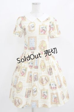 画像1: Jane Marple / Anniversaryフレームパフスリーブワンピース  アイボリー H-26-04-12-001-JM-OP-KB-ZH