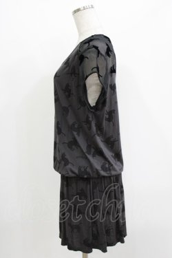 画像2: HYSTERIC GLAMOUR / キャットプリントカットワンピース  グレー H-26-04-12-028-PU-OP-KB-ZH