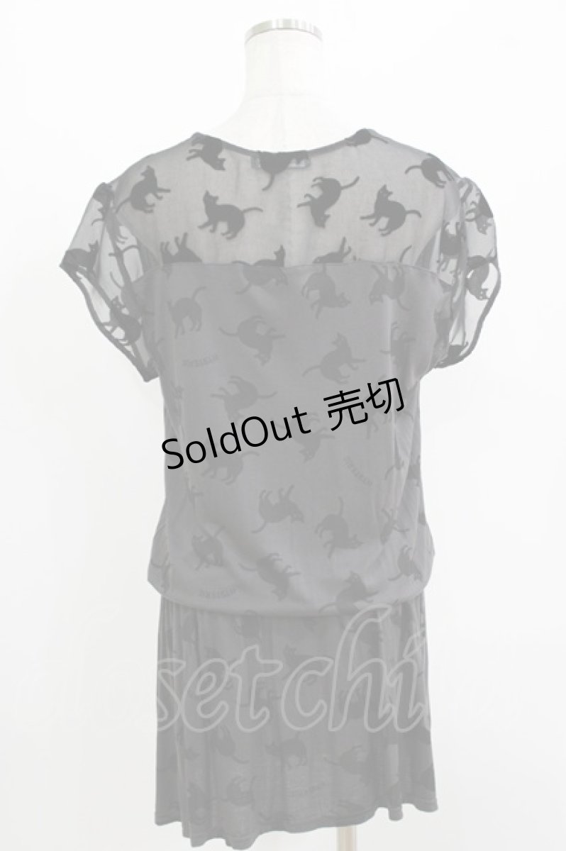 画像3: HYSTERIC GLAMOUR / キャットプリントカットワンピース  グレー H-26-04-12-028-PU-OP-KB-ZH (3)