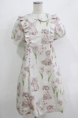 画像1: Emily Temple cute / Kittenフリルワンピース  グレー H-26-04-12-030-ET-OP-KB-ZH