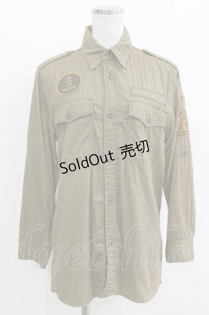 画像1: HYSTERIC GLAMOUR / ワッペンシャツ  カーキ H-26-04-12-034-PU-BL-KB-ZH (1)