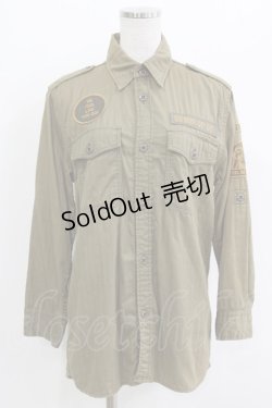 画像1: HYSTERIC GLAMOUR / ワッペンシャツ  カーキ H-26-04-12-034-PU-BL-KB-ZH