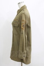 画像2: HYSTERIC GLAMOUR / ワッペンシャツ  カーキ H-26-04-12-034-PU-BL-KB-ZH (2)