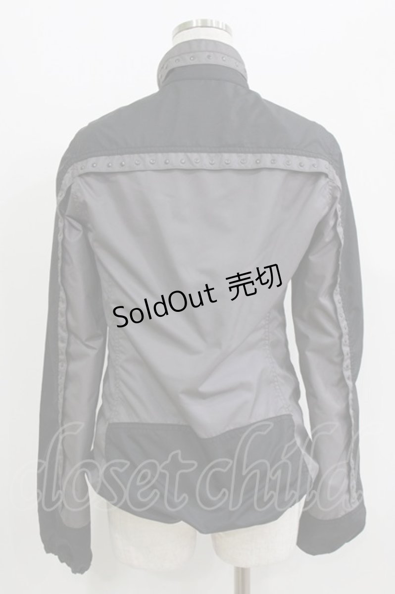 画像3: HYSTERIC GLAMOUR / バイカラースタッズZIPジャケット  ブラック×グレー H-26-04-12-038-PU-JA-KB-ZH (3)