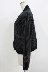 画像2: HYSTERIC GLAMOUR / ストライプブルゾンカーデ  ブラック H-26-04-12-039-PU-TO-KB-ZH (2)