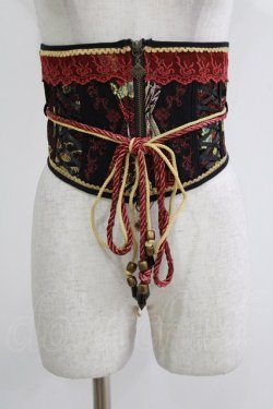 画像1: Ozz oneste / ジャガードコルセット  黒 H-26-04-12-046-OO-ZA-KB-ZH