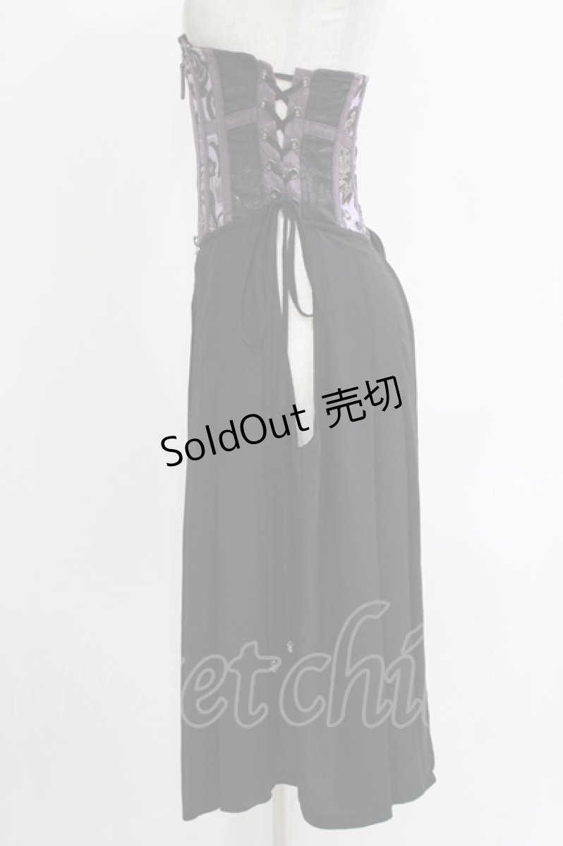 画像2: Qutie Frash / ロングオーバーコルセット  黒×紫 H-26-04-12-047-QU-ZA-KB-ZH (2)