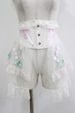画像1: MR corset / 刺繍ショートコルセット  ホワイト H-26-04-12-049-PU-ZA-KB-ZH (1)