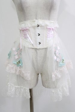 画像1: MR corset / 刺繍ショートコルセット  ホワイト H-26-04-12-049-PU-ZA-KB-ZH