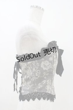 画像2: Moi-meme-Moitie / 薔薇JQビスチェ  グレー H-26-04-12-1012-MO-TO-KB-ZH