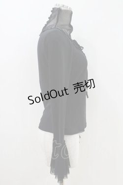 画像2: Moi-meme-Moitie / チュール編み上げカットソー  ブラック H-26-04-12-1014-MO-TO-KB-ZH