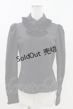 画像1: Moi-meme-Moitie / バラスカラップレースタイ付ブラウス  ブラック H-26-04-12-1015-MO-BL-KB-ZH