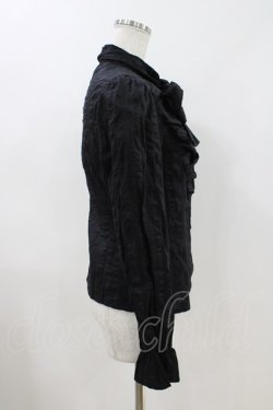 画像2: Moi-meme-Moitie / ボウカラーブラウス  ブラック H-26-04-12-1016-MO-BL-KB-ZH