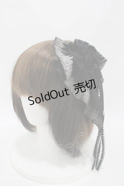 画像1: Moi-meme-Moitie / ゴシックアーチコサージュリボンカチューシャ  ブラック H-26-04-12-1021-MO-AC-KB-ZH
