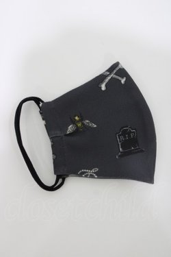 画像1: Q-pot. / オリジナル布マスク  ブラック H-26-04-12-1026-QP-ZA-KB-ZH