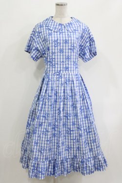 画像1: Jane Marple / Picnic cloth joyfulドレス M ブルー H-26-04-12-005-JM-OP-KB-ZH