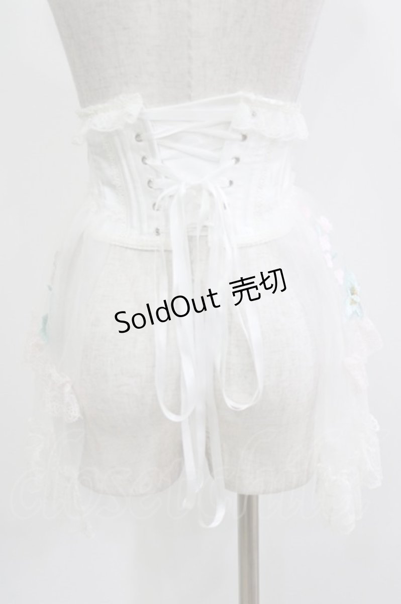 画像3: MR corset / 刺繍ショートコルセット  ホワイト H-26-04-12-049-PU-ZA-KB-ZH (3)