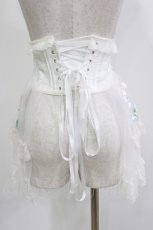 画像3: MR corset / 刺繍ショートコルセット  ホワイト H-26-04-12-049-PU-ZA-KB-ZH (3)