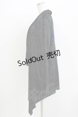 画像2: SEX POT ReVeNGe / バッククロスベロアカーディガン L 黒×青 H-26-04-12-054-SP-TO-KB-ZH